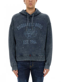 Dsquared2 - Blue Graphic Hood Sweatshirt (S)