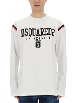 Dsquared2 - White Graphic Crew Neck Sweatshirt