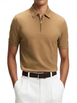 Boss - Brown Shirt Collar Polo T-Shirt