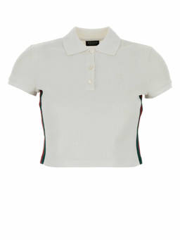 Gucci - White Textured Shirt Collar Polo T-Shirt
