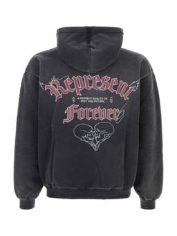 REPRESENT - Dark Grey Distressed Hoodie
