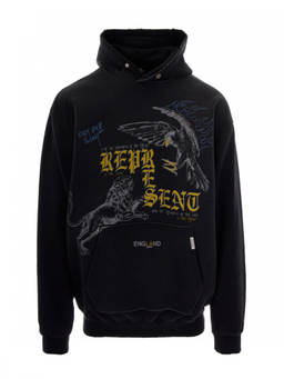 REPRESENT - Black Graphic Oversized Hoodie