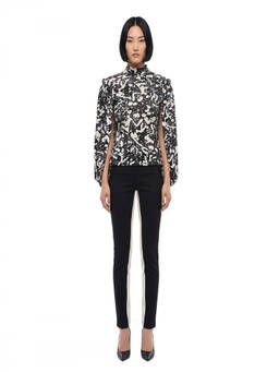 Stella McCartney - Black white Printed Turtle Neck Top
