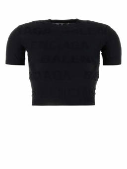 Balenciaga - Black All Over Logo Sweater (S)