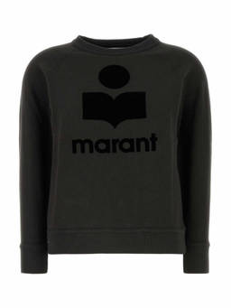 Isabel Marant - Fade Black Crewneck Logo Sweatshirt