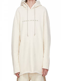 Rick Owens - Beige Long Sleeves Logo Hoodie