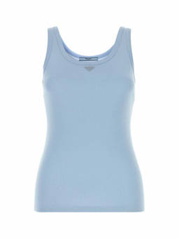 PRADA - Blue Scoop Neck T-Shirt (L)