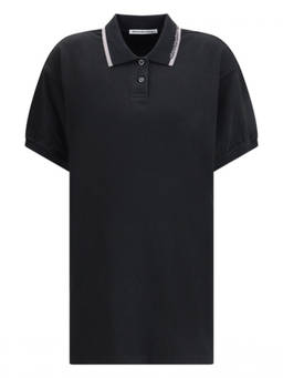 Alexander Wang - Black Cotton Polo T-Shirt