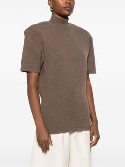 JACQUEMUS - Brown Mock Neck Wool Top