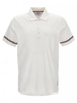 Thom Browne - White Rwb Detail Polo T-Shirt