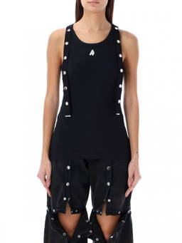 THE ATTICO - Black Solid Round Neck Top (M)
