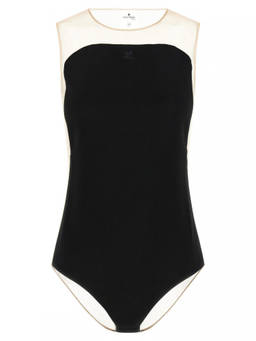 Courreges - Black Logo Crew Neck Top (M)