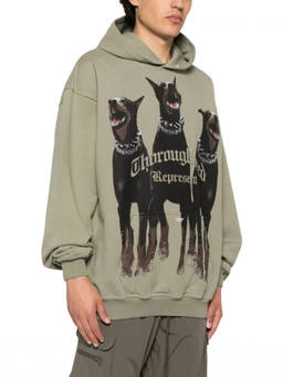REPRESENT - Khaki Graphic Logo Hoodie