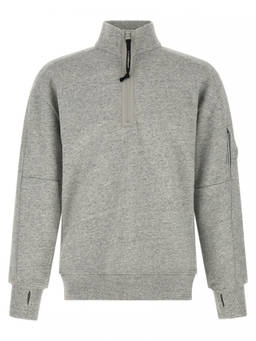 C.P. Company - Grey Textured Mock Collar Sweatshirt