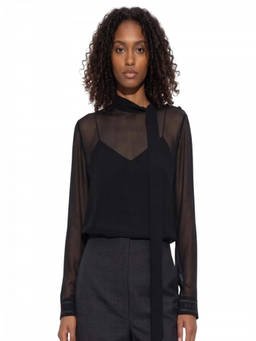 Gucci - Black Georgette Blouse (M)
