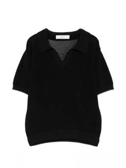 Dunst - Black Solid Shirt Collar Polo T-Shirt