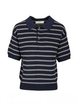 Dunst - Blue Stripes Shirt Collar Polo T-Shirt