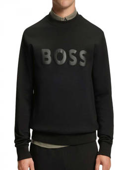 Boss - Black Logo Crew Neck Sweatshirt