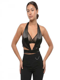 Dsquared2 - Black Solid Halter Neck Top (XS)