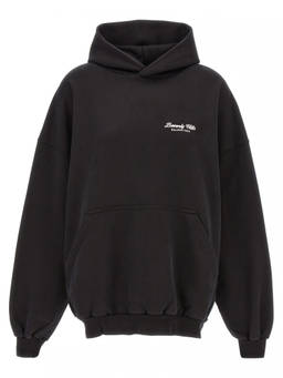 Balenciaga - Black Embroidered Logo Hoodie