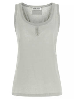 Victoria Beckham - Grey Round Neck Sleeveless Tank Top