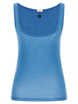 Versace - Light Blue Round Neck Sleeveless Top