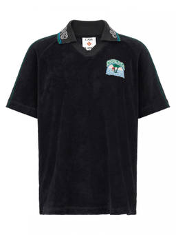 Casablanca - Black Embroidered Shirt Collar Polo T-Shirt