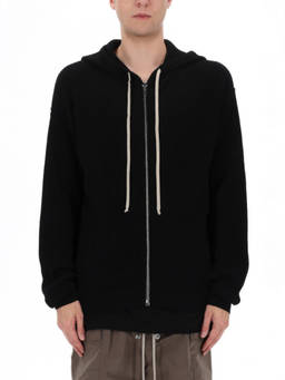 Rick Owens - Black Relaxed Zip Up Hoodie