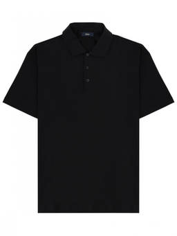 Herno - Black Shirt Collar Polo T-Shirt (S)