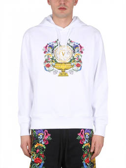 Versace Jeans Couture - White Logo Regular Hoodie