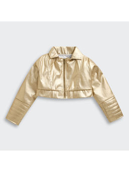 TINY GIRL - Barbie Gold Leather Jacket for Girls