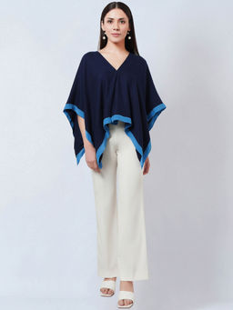 First Resort by Ramola Bachchan - Dark Blue Short Cashmere Jacket