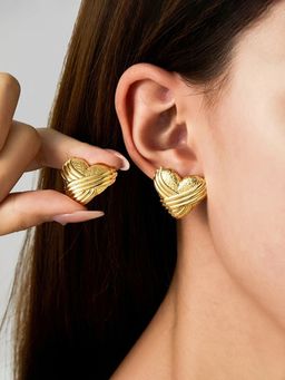 Designs & You - Gold Stainless Steel Women Statement Earrings