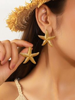 Designs & You - Gold Stainless Steel Women Statement Earrings