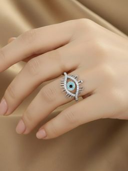 Designs & You - White Stainless Steel Women White Stones Ring