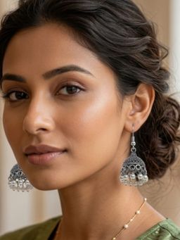 Accessher - White Silver Women Pearl Earrings