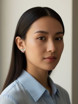 Accessher - Pink Silver Women Statement Earrings