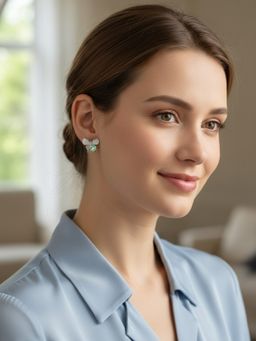 Accessher - White Silver Women Statement Earrings