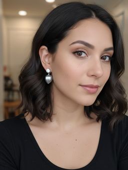 Accessher - Silver Silver Women White Stones Earrings