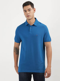 Tommy Hilfiger - Blue Collar Neck Solid Polo T-Shirt