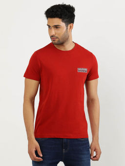 Tommy Hilfiger - Red Crew Neck Solid T-Shirt