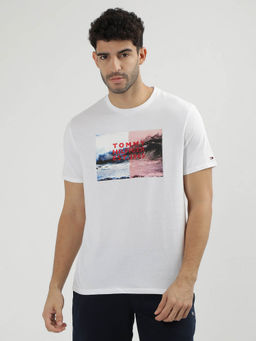 Tommy Hilfiger - White Crew Neck Graphic T-Shirt
