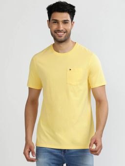 Tommy Hilfiger - Yellow Crew Neck Solid T-Shirt