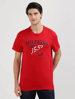 Tommy Hilfiger - Red Crew Neck Graphic T-Shirt