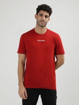 Tommy Hilfiger - Red Crew Neck Solid T-Shirt