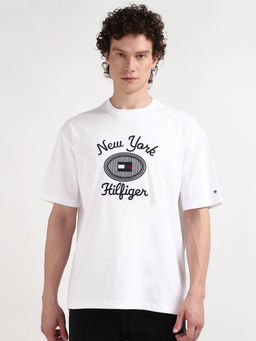 Tommy Hilfiger - White Crew Neck Embroidered T-Shirt