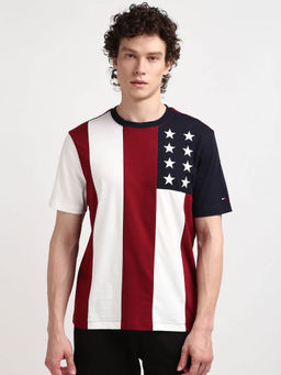 Tommy Hilfiger - Navy Blue Crew Neck Colorblock T-Shirt