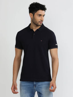 Tommy Hilfiger - Blue Collar Neck Solid Polo T-Shirt