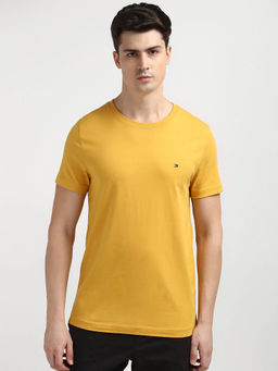 Tommy Hilfiger - Yellow Crew Neck Solid T-Shirt