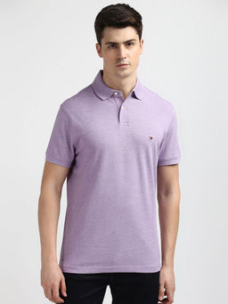 Tommy Hilfiger - Purple Collar Neck Solid Polo T-Shirt